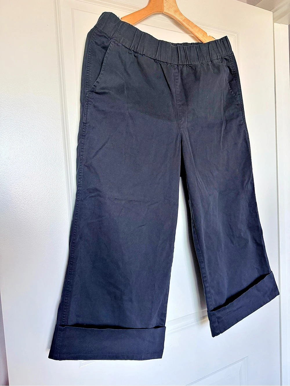 NWOT J.Crew Re-Imagined Black Wide Leg Cropped Pants LP